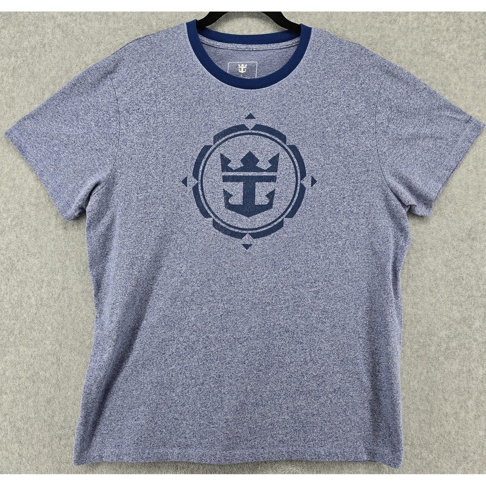 Royal Caribbean International Logo T-Shirt Men's L Cruise Line Blue Tee Vacation